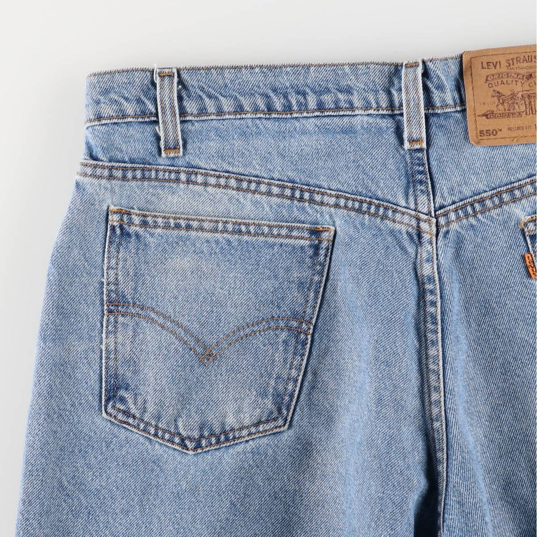 90'S Levi's 550 Relaxed Fit Orange Tab Denim Shorts Shorts Men's W34 Vintage cotton blue type Vintage Second Hand