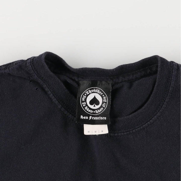 Thrasher Fire Pattern Surf Skate T-Shirt, Men's M cotton black type Vintage Second Hand