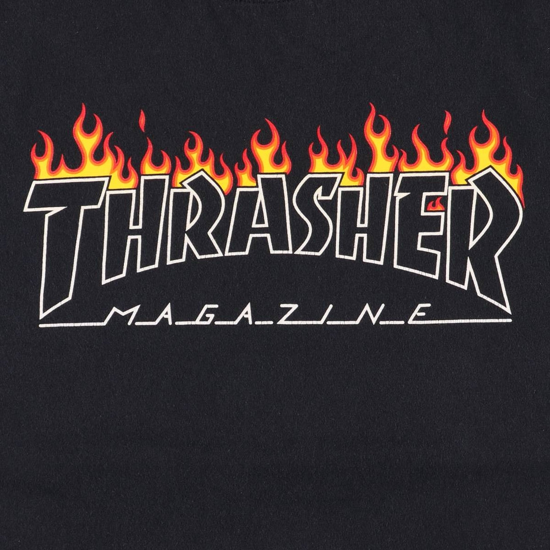 Thrasher Fire Pattern Surf Skate T-Shirt, Men's M cotton black type Vintage Second Hand