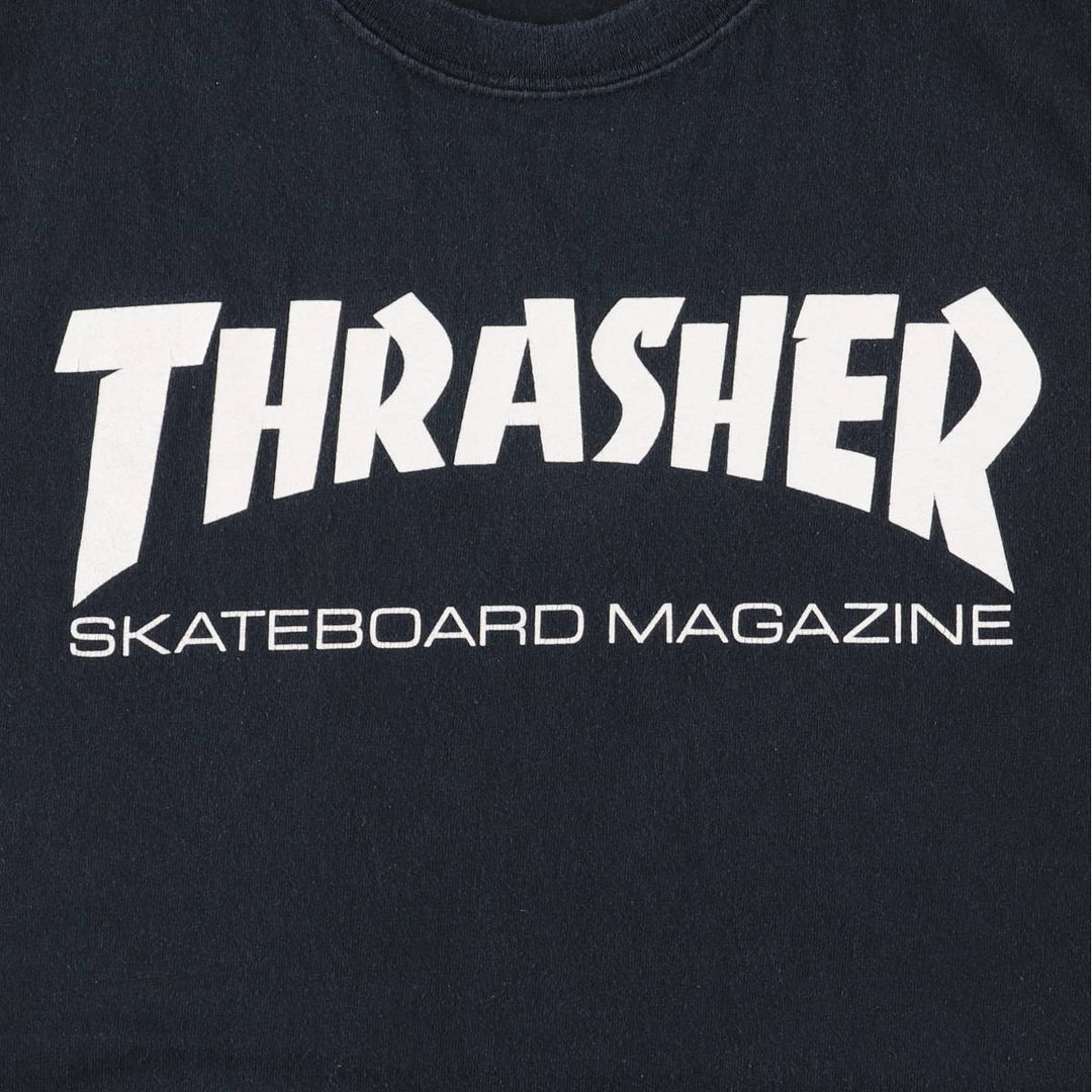 Thrasher surf/skate T-shirt, men's size M cotton black type Vintage Second Hand