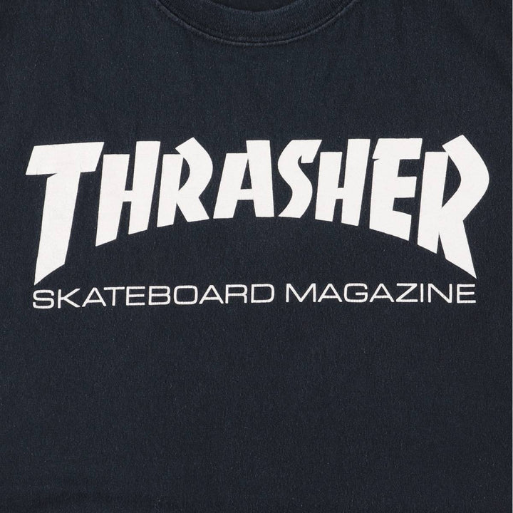 Thrasher surf/skate T-shirt, men's size M cotton black type Vintage Second Hand