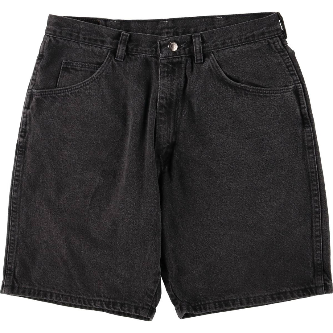 Wrangler Men's Vintage Black Denim Shorts, Size W32 cotton black type Vintage Second Hand