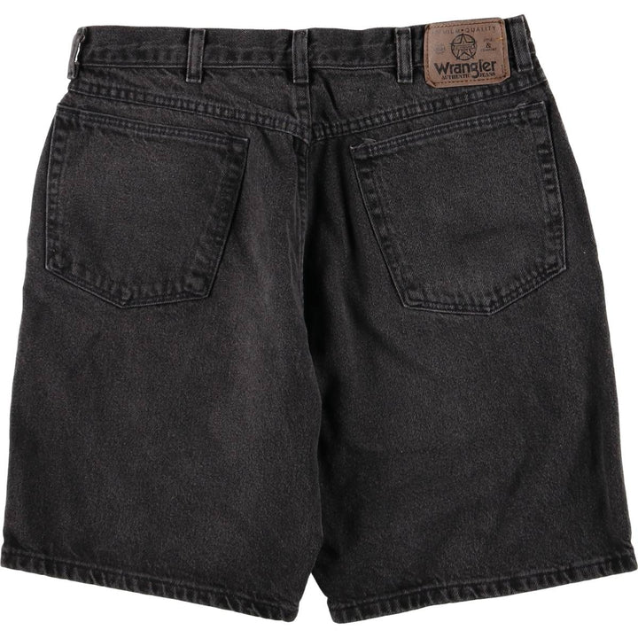 Wrangler Men's Vintage Black Denim Shorts, Size W32 cotton black type Vintage Second Hand