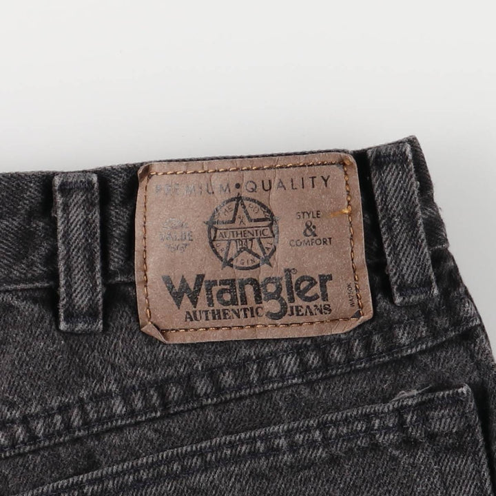 Wrangler Men's Vintage Black Denim Shorts, Size W32 cotton black type Vintage Second Hand
