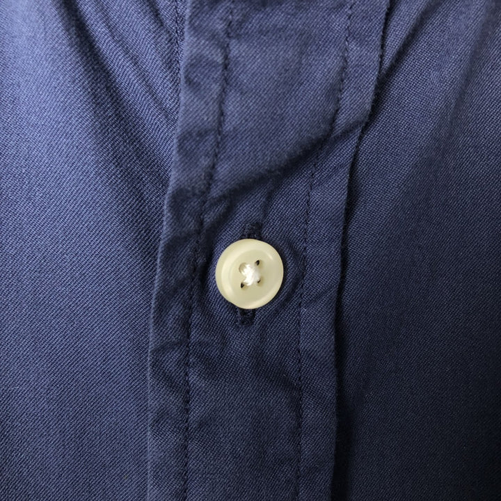 Ralph Lauren Classic Fit short sleeve button down shirt, men's size L cotton navy blue type Vintage Second Hand