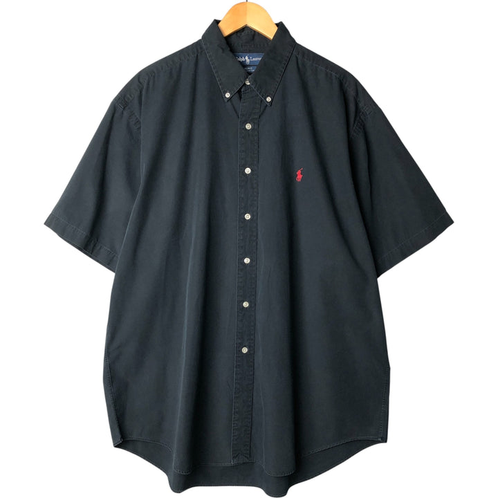 Ralph Lauren BLAKE short sleeve button down shirt, men's XL size cotton black type Vintage Second Hand