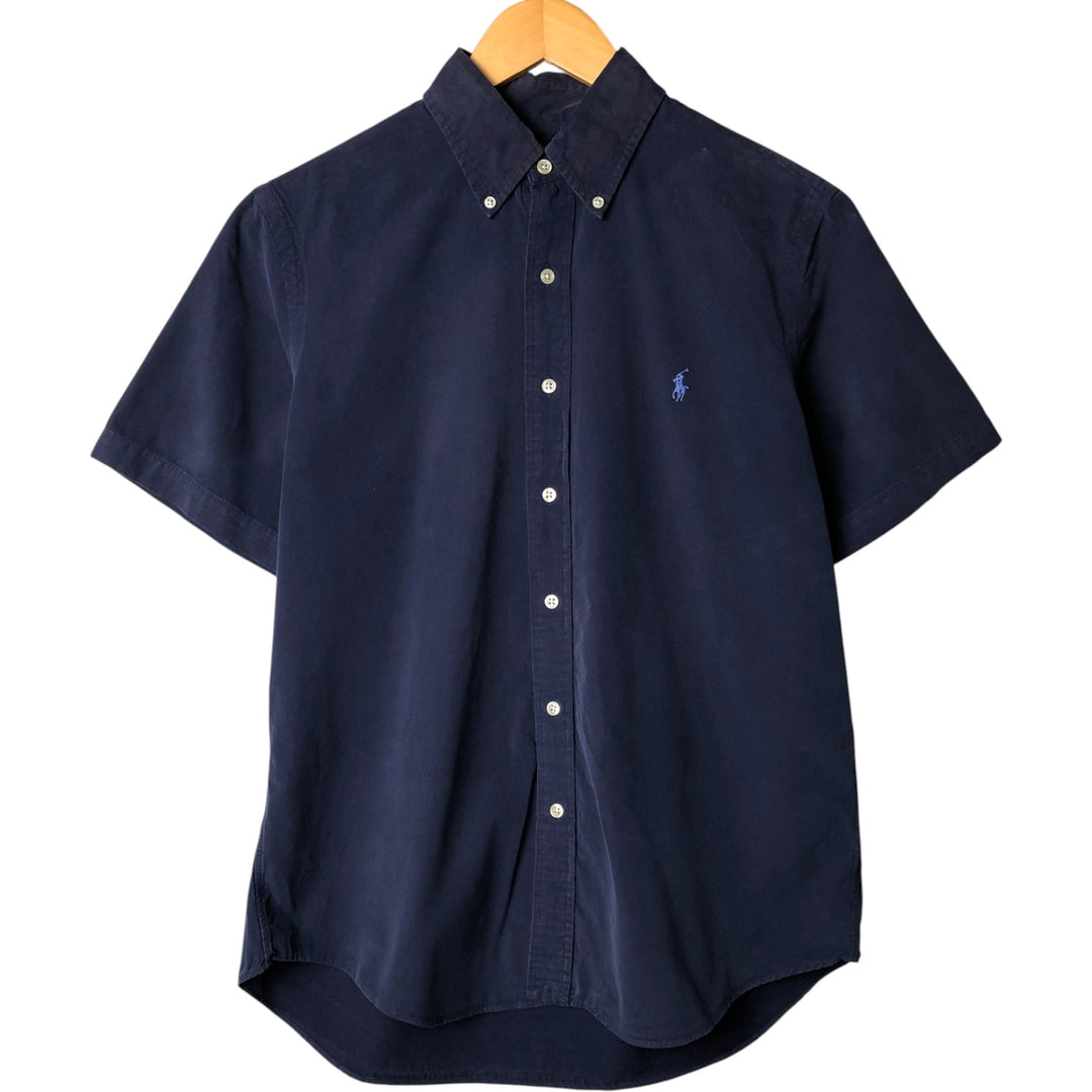 Ralph Lauren short sleeve button down shirt, men's size M cotton Navy blue Vintage Second Hand