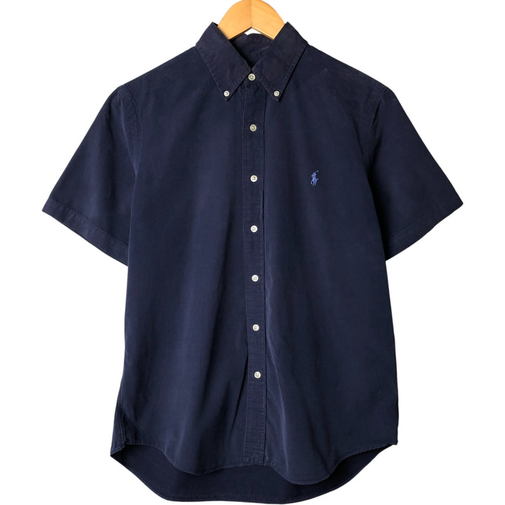 Ralph Lauren short sleeve button down shirt, men's size M cotton Navy blue Vintage Second Hand