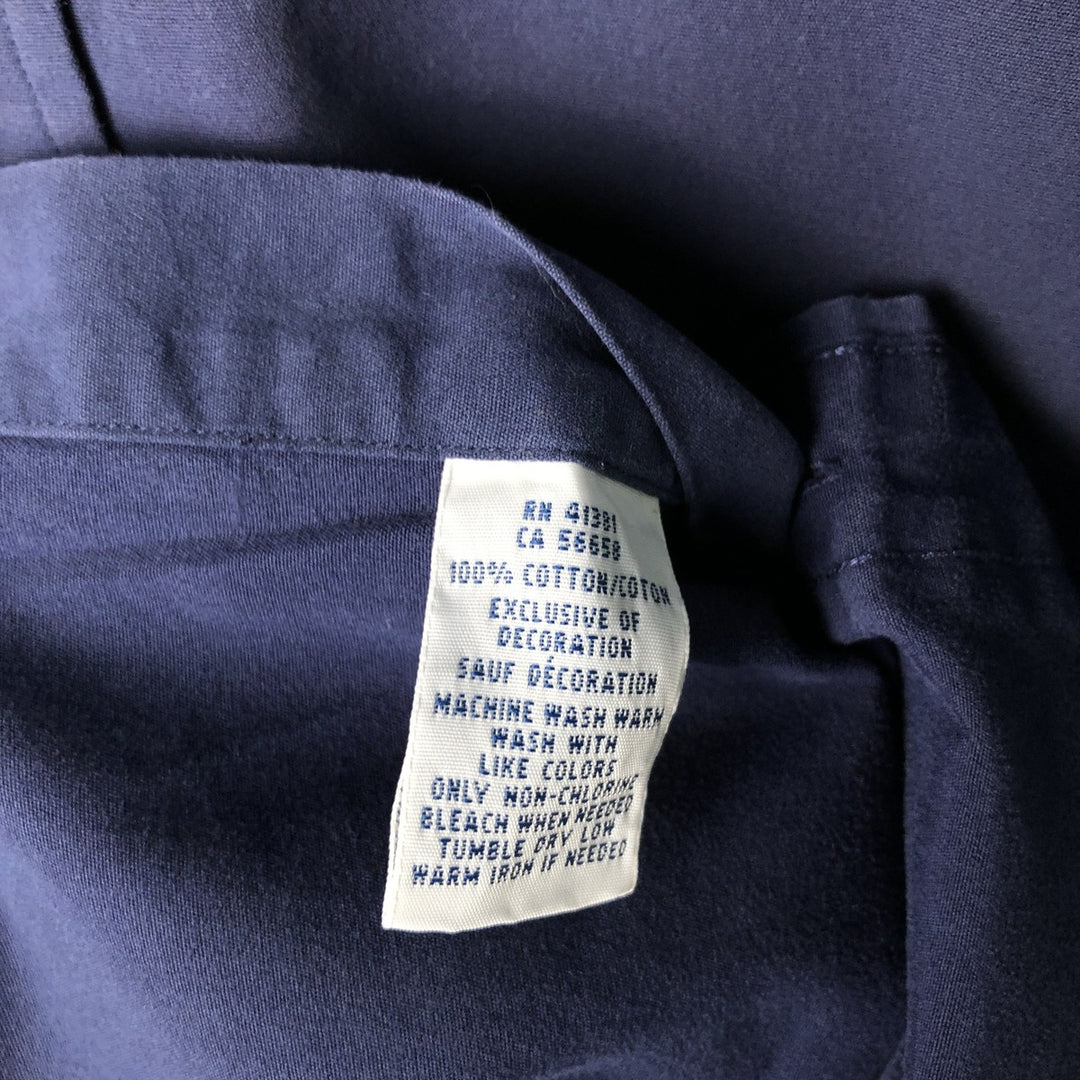 Ralph Lauren short sleeve button down shirt, men's size M cotton Navy blue Vintage Second Hand