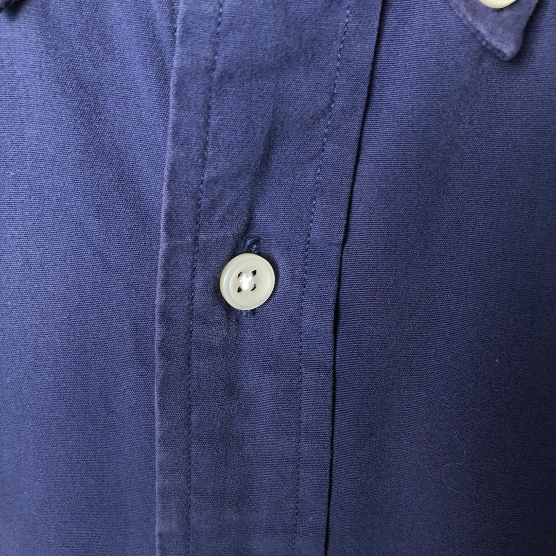 Ralph Lauren short sleeve button down shirt, men's size M cotton Navy blue Vintage Second Hand