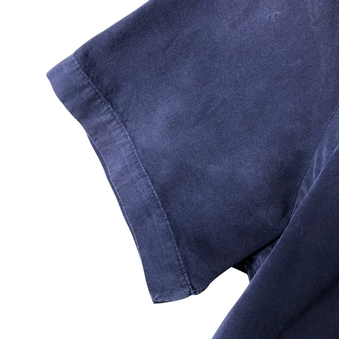 Ralph Lauren short sleeve button down shirt, men's size M cotton Navy blue Vintage Second Hand
