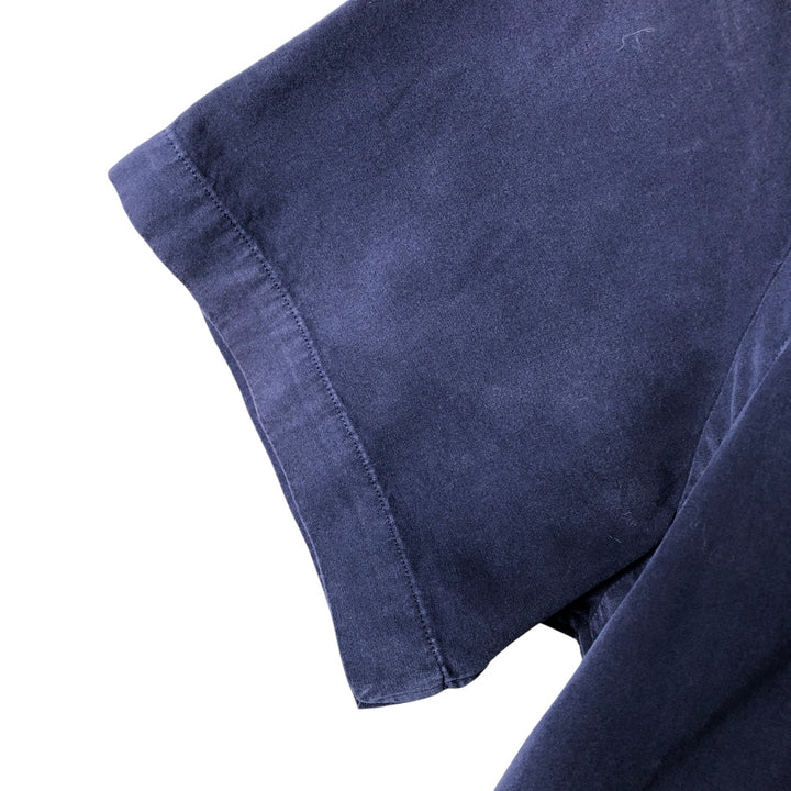 Ralph Lauren short sleeve button down shirt, men's size M cotton Navy blue Vintage Second Hand