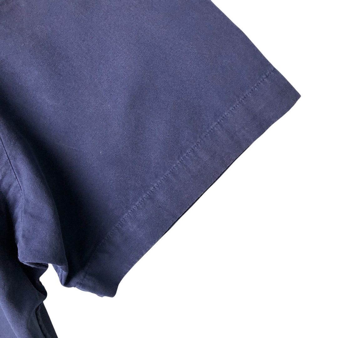 Ralph Lauren short sleeve button down shirt, men's size M cotton Navy blue Vintage Second Hand