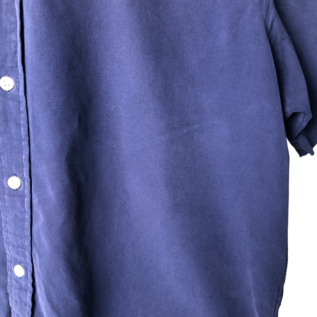 Ralph Lauren short sleeve button down shirt, men's size M cotton Navy blue Vintage Second Hand