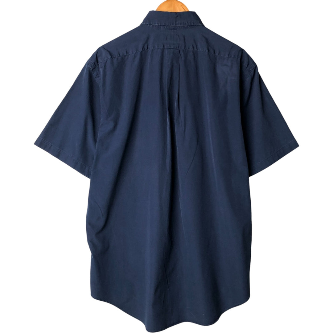 Ralph Lauren Classic Fit short sleeve button down shirt, men's size L cotton Navy blue Vintage Second Hand