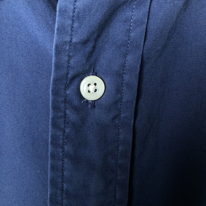 Ralph Lauren Classic Fit short sleeve button down shirt, men's size L cotton Navy blue Vintage Second Hand
