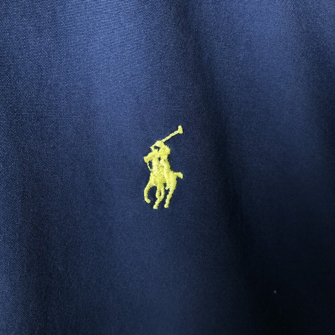Ralph Lauren Classic Fit short sleeve button down shirt, men's size L cotton Navy blue Vintage Second Hand