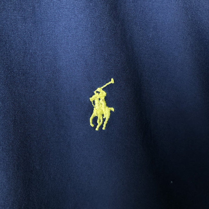 Ralph Lauren Classic Fit short sleeve button down shirt, men's size L cotton Navy blue Vintage Second Hand