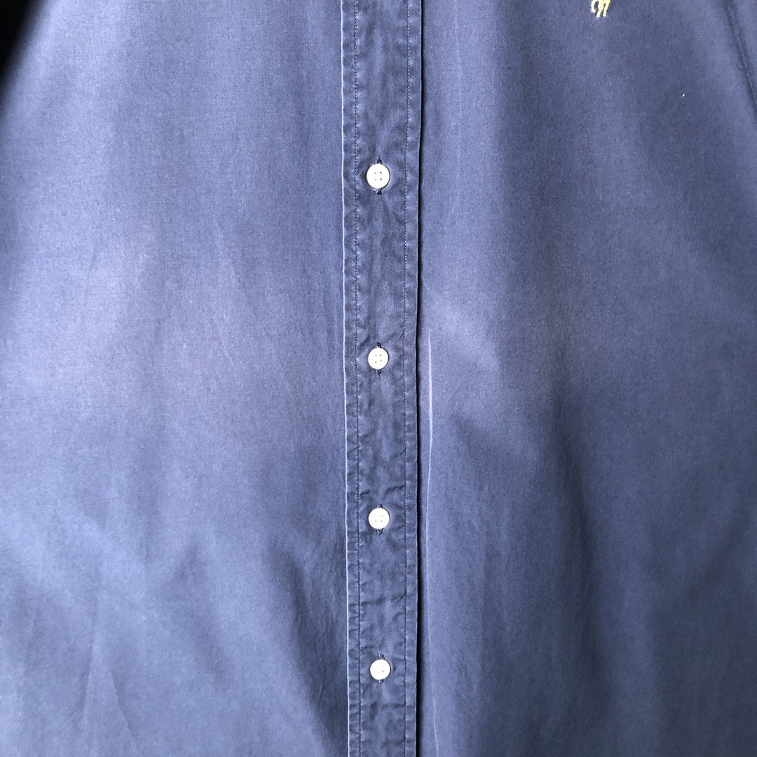 Ralph Lauren Classic Fit short sleeve button down shirt, men's size L cotton Navy blue Vintage Second Hand