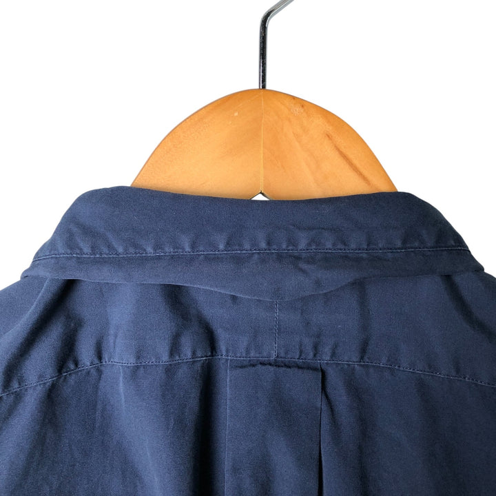 Ralph Lauren Classic Fit short sleeve button down shirt, men's size L cotton Navy blue Vintage Second Hand