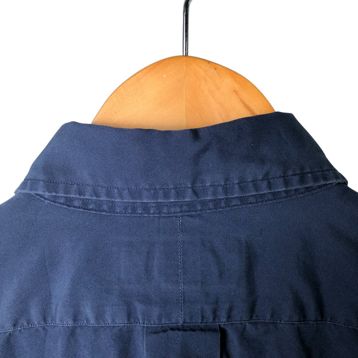 Ralph Lauren Classic Fit short sleeve button down shirt, men's size L cotton Navy blue Vintage Second Hand
