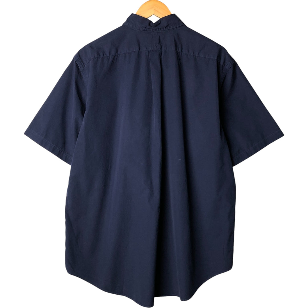 Ralph Lauren Classic Fit short sleeve button down shirt, men's size XL cotton Navy blue Vintage Second Hand