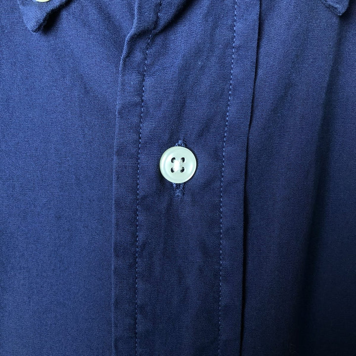 Ralph Lauren Classic Fit short sleeve button down shirt, men's size XL cotton Navy blue Vintage Second Hand