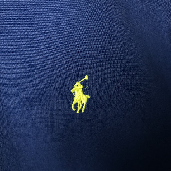 Ralph Lauren Classic Fit short sleeve button down shirt, men's size XL cotton Navy blue Vintage Second Hand