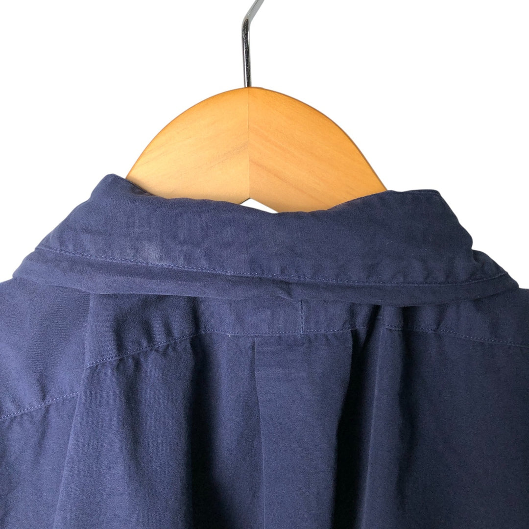 Ralph Lauren Classic Fit short sleeve button down shirt, men's size XL cotton Navy blue Vintage Second Hand