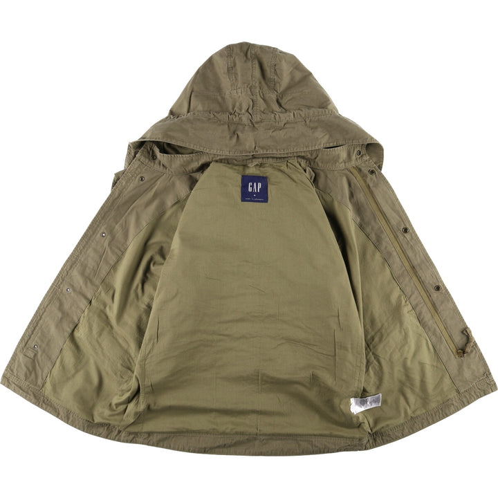 GAP Hooded Military Jacket, Men's Size M cotton Khaki type Vintage Second Hand