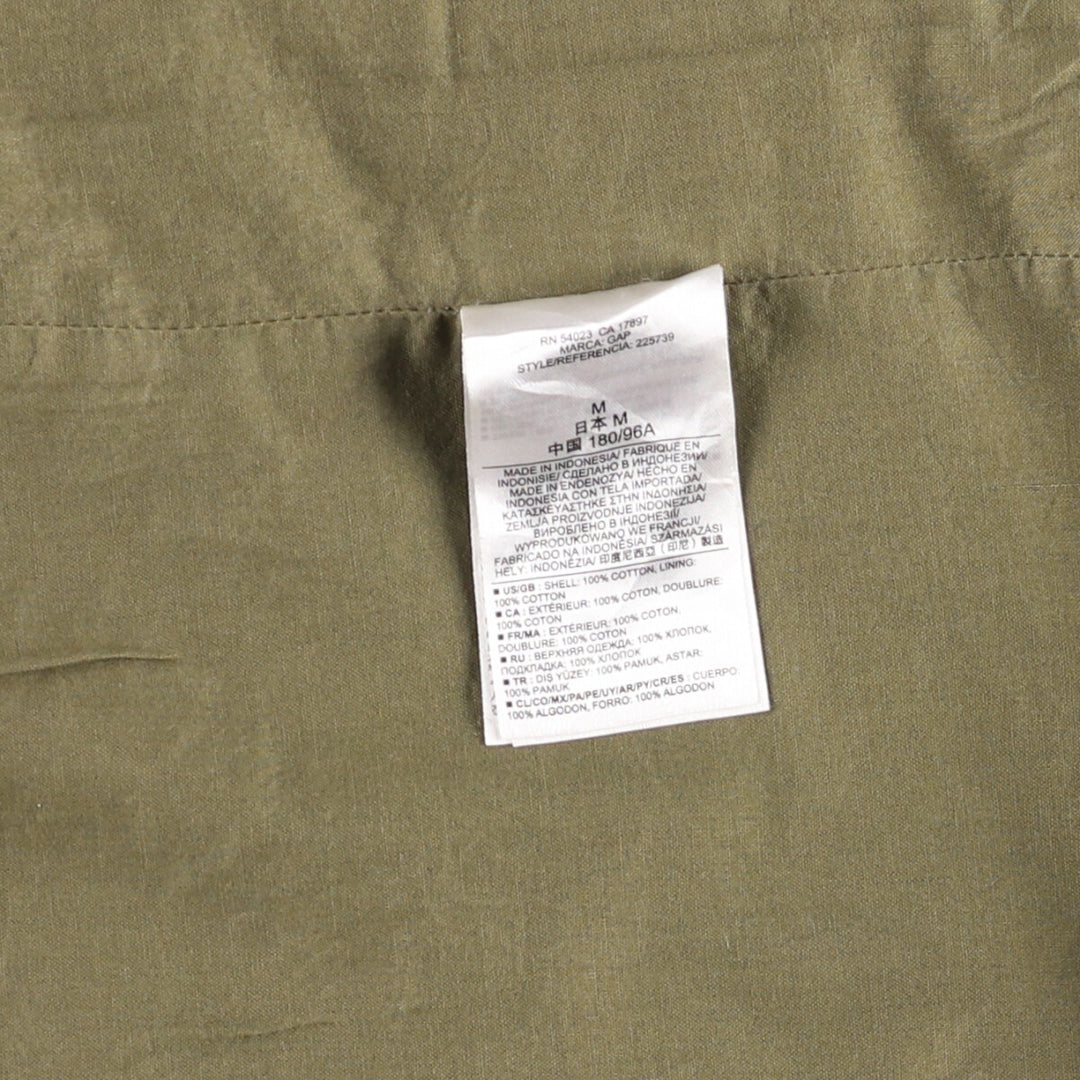GAP Hooded Military Jacket, Men's Size M cotton Khaki type Vintage Second Hand