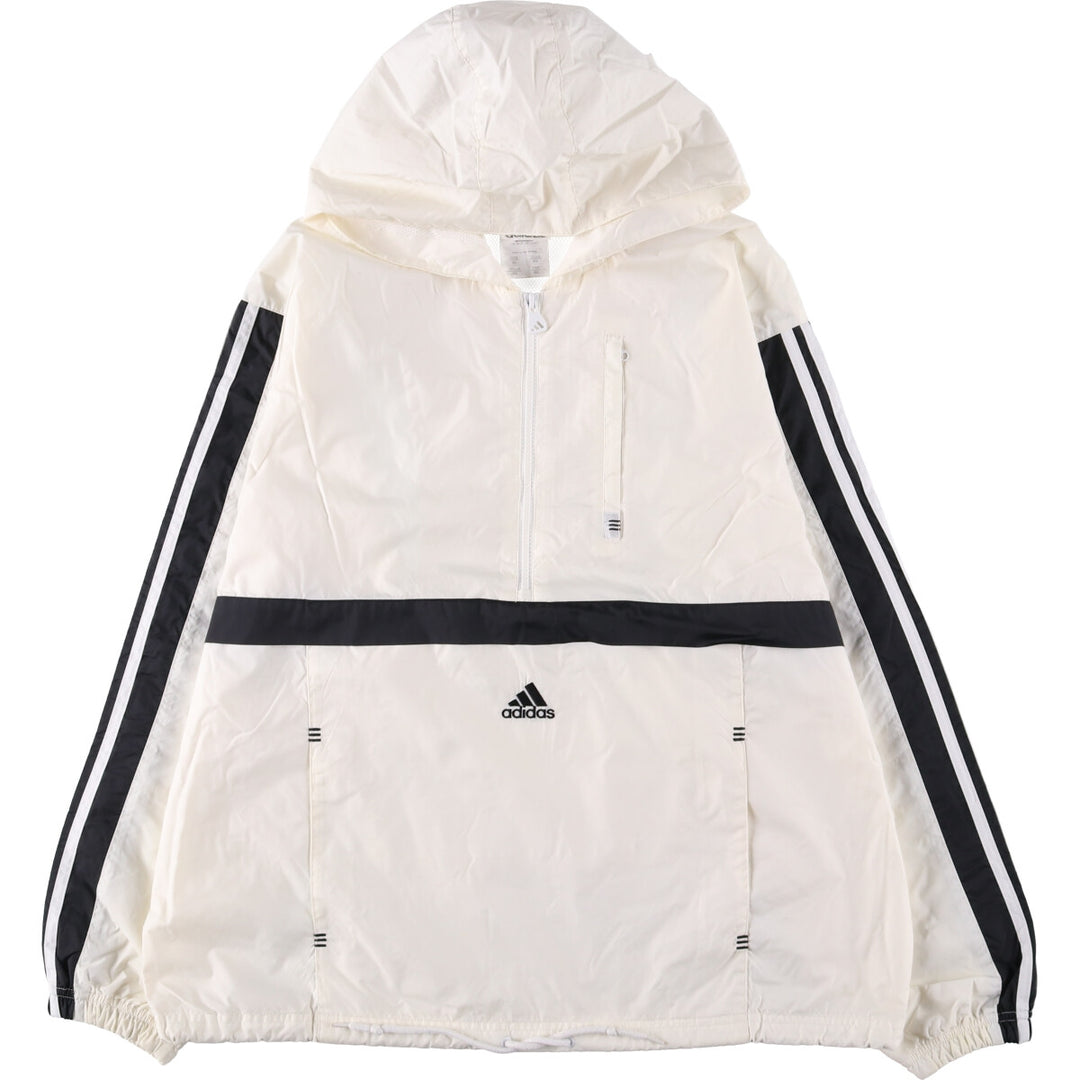 00'S Adidas nylon hoodie, men's XL size Nylon white type Vintage Second Hand