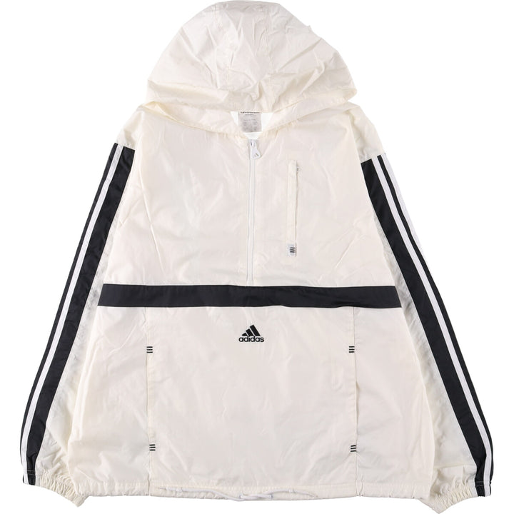 00'S Adidas nylon hoodie, men's XL size Nylon white type Vintage Second Hand