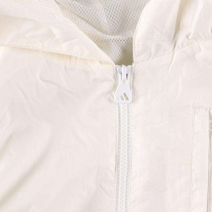 00'S Adidas nylon hoodie, men's XL size Nylon white type Vintage Second Hand