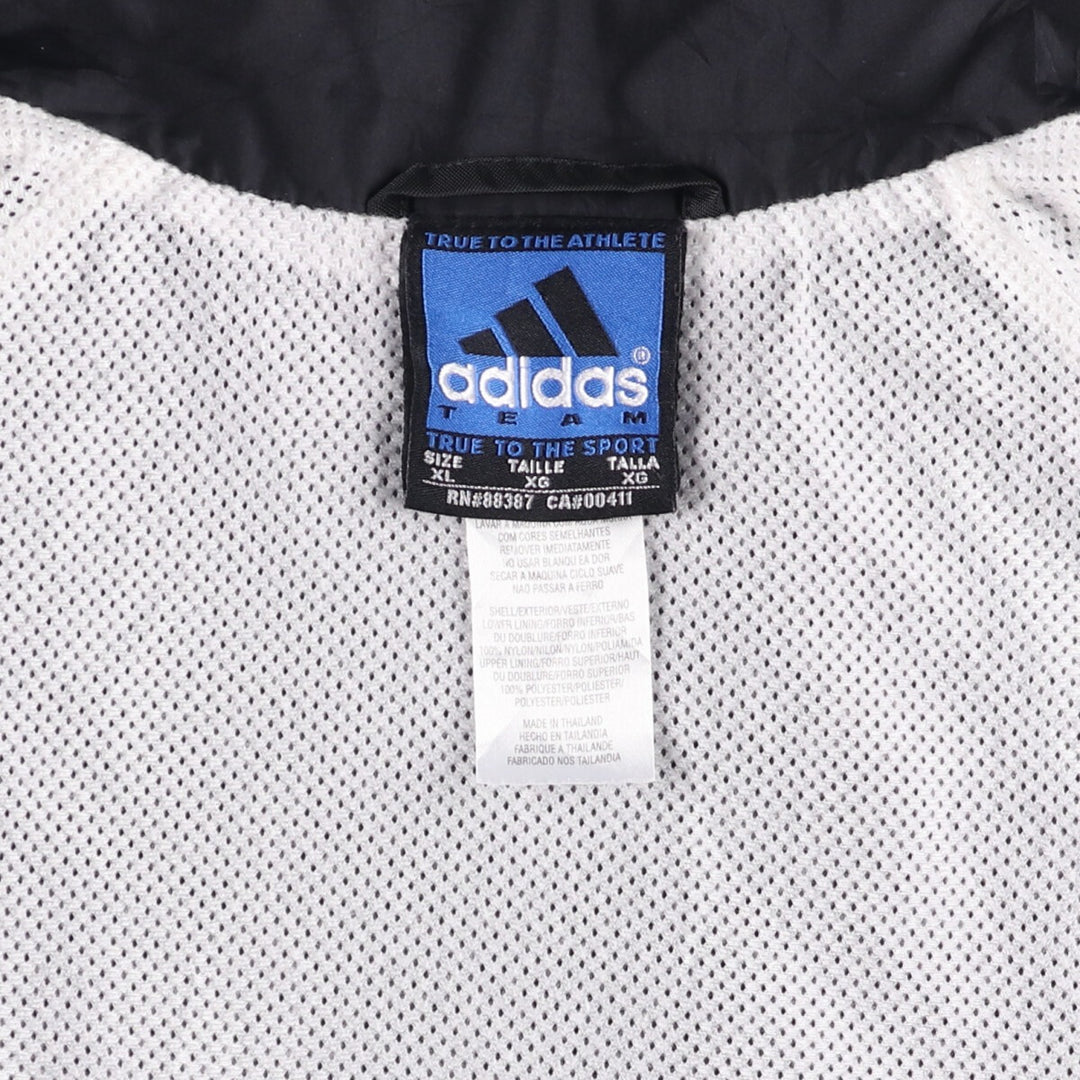 Vintage 90'S adidas Team nylon jacket, men's size XL Nylon black type Vintage Second Hand