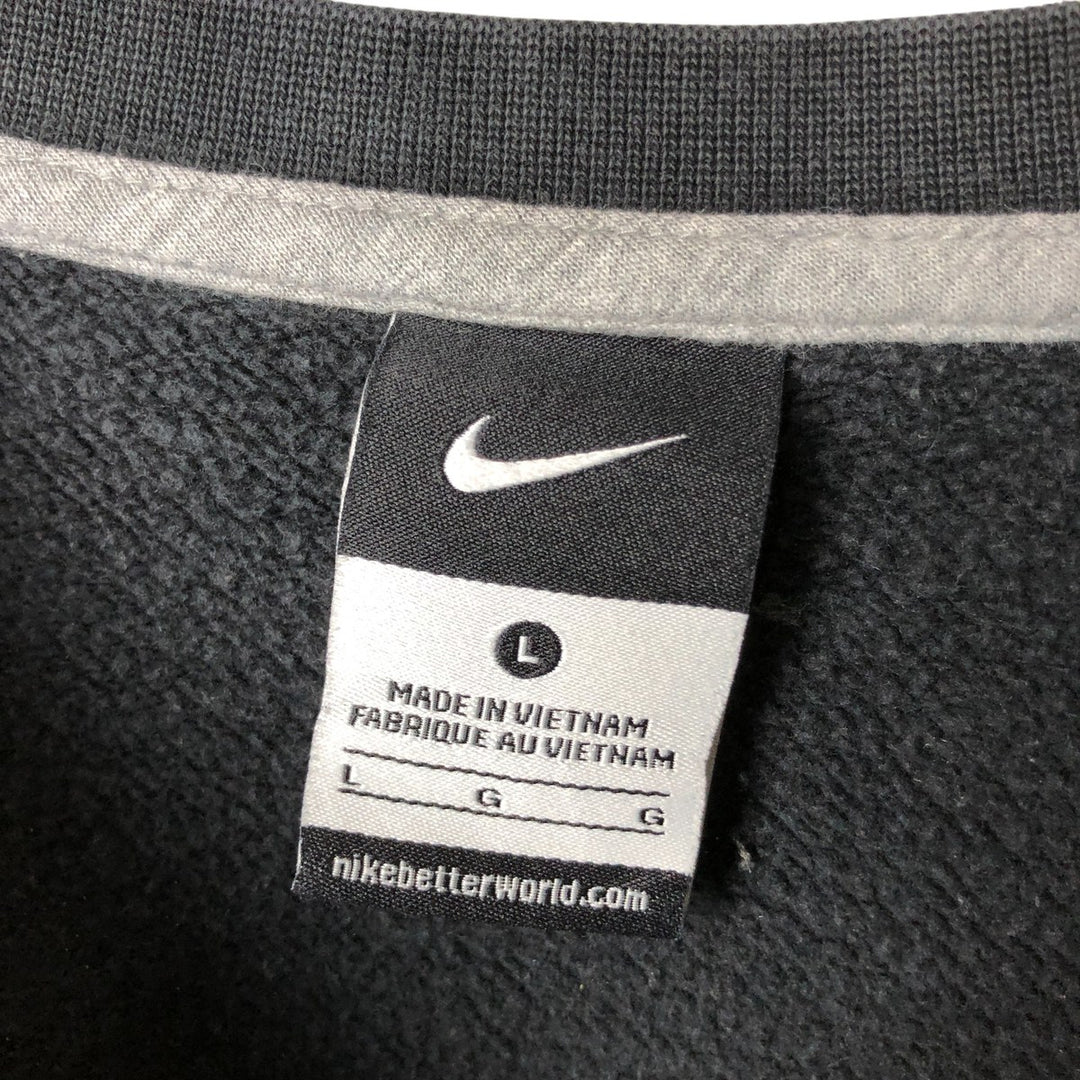 Nike logo sweatshirt, size L, men's cotton black type Vintage Second Hand