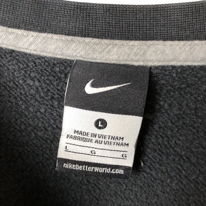 Nike logo sweatshirt, size L, men's cotton black type Vintage Second Hand