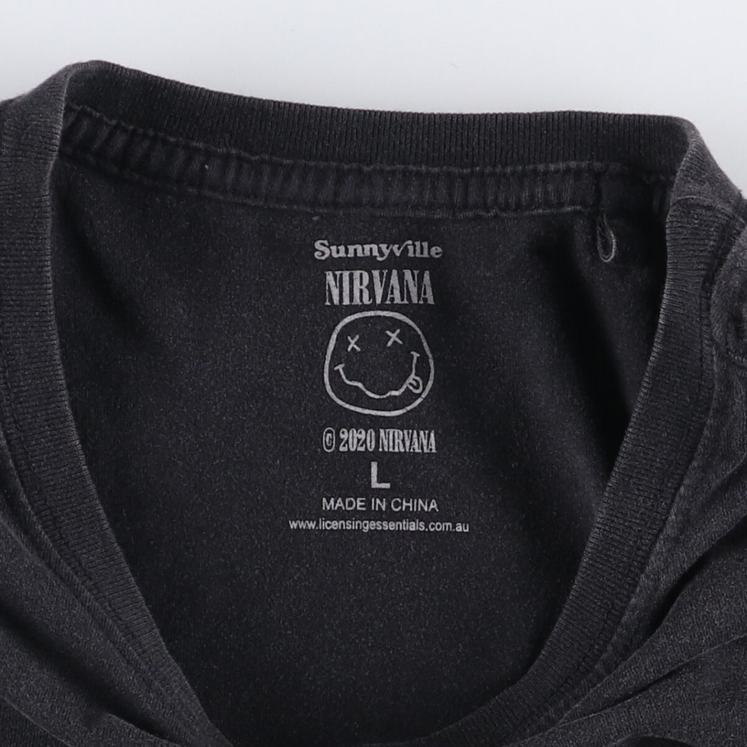 SUNNYVILLE NIRVANA Band T-Shirt, Men's Size L cotton black type Vintage Second Hand
