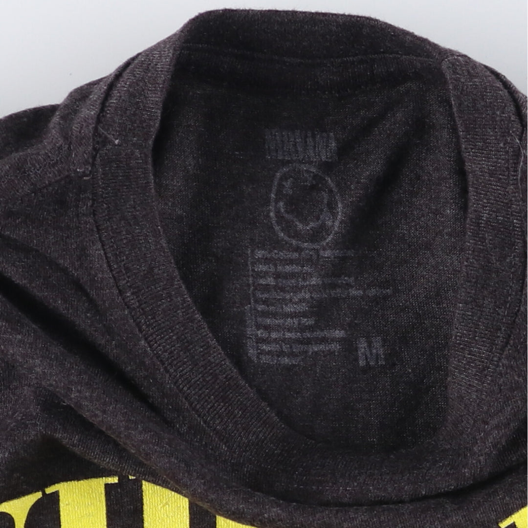 NIRVANA Nirvana Band T-shirt, Band T, Men's M size cotton black type Vintage Second Hand