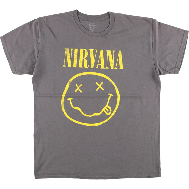 NIRVANA Nirvana Band T-shirt, Band T, Men's L size cotton Charcoal Vintage Second Hand