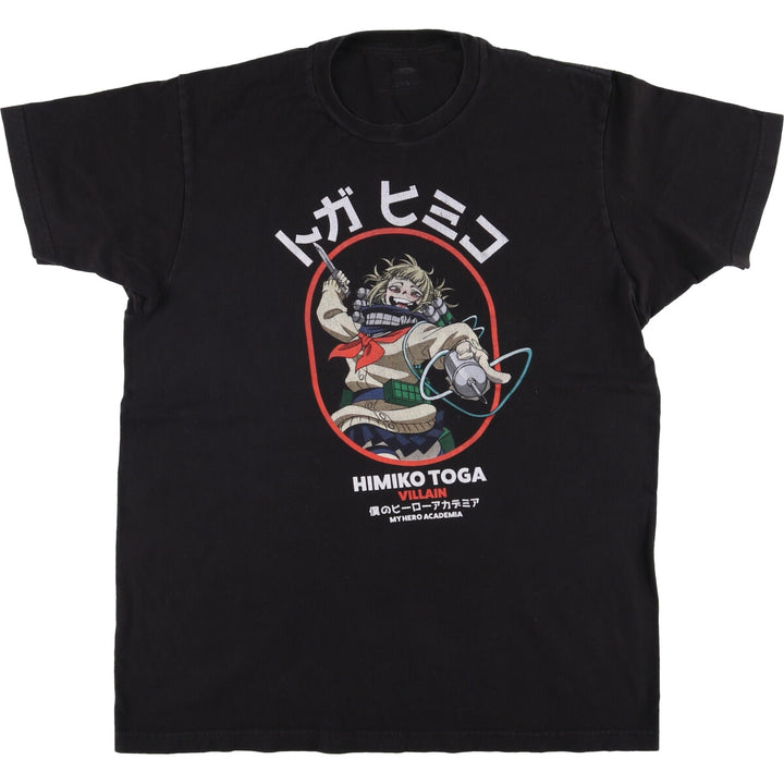MY HERO ACADEMIA My Hero Academia Toga Himiko Anime Character Print T-Shirt Men's L size unclear black type Vintage Second Hand