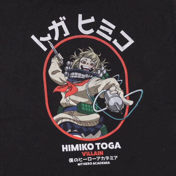 MY HERO ACADEMIA My Hero Academia Toga Himiko Anime Character Print T-Shirt Men's L size unclear black type Vintage Second Hand