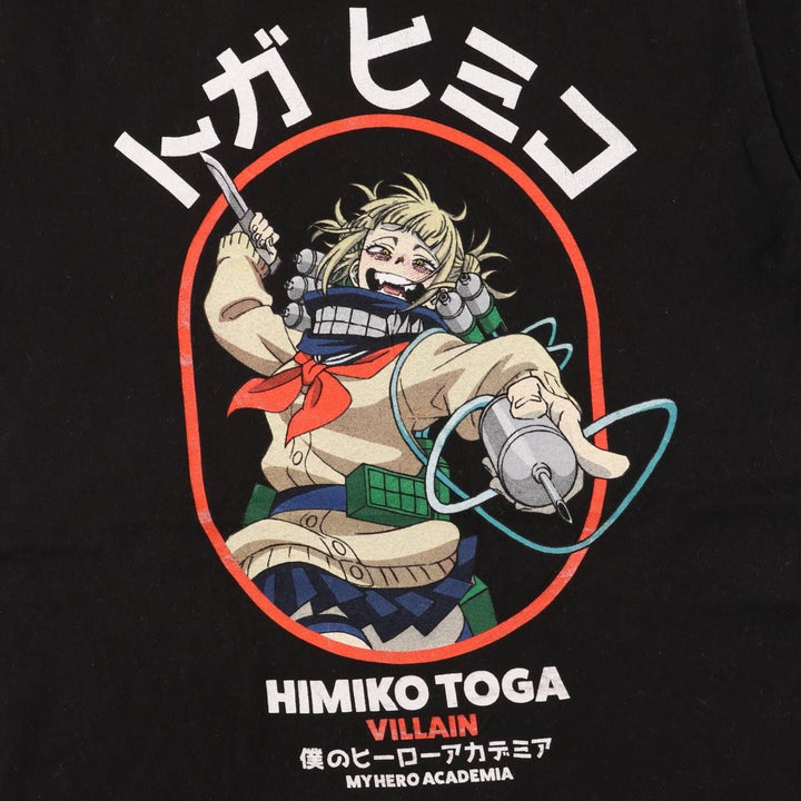 MY HEARO ACADEMIA My Hero Academia Toga Himiko Anime Character Print T-Shirt, Men's Size Small cotton black type Vintage Second Hand