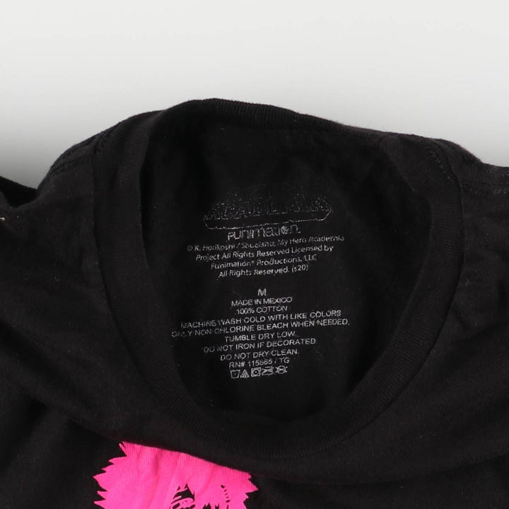 MY HERO ACADEMIA My Hero Academia Anime Character Print T-Shirt Men's M Size cotton black type Vintage Second Hand