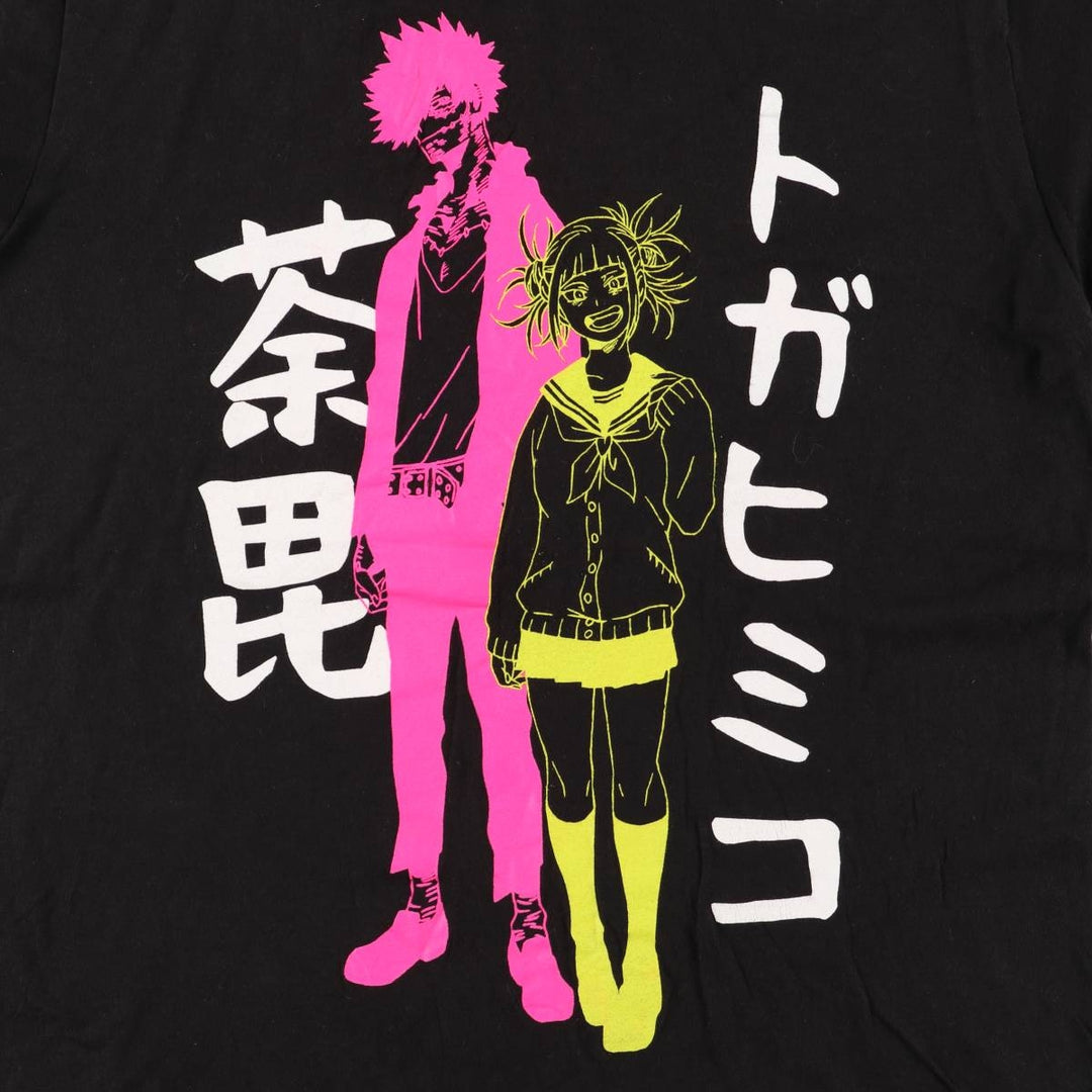 MY HERO ACADEMIA My Hero Academia Anime Character Print T-Shirt Men's M Size cotton black type Vintage Second Hand