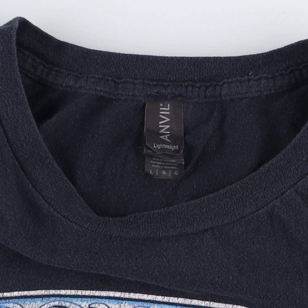 Anvil Bon Jovi Skull Pattern Band T-Shirt, Men's Size Large cotton black type Vintage Second Hand