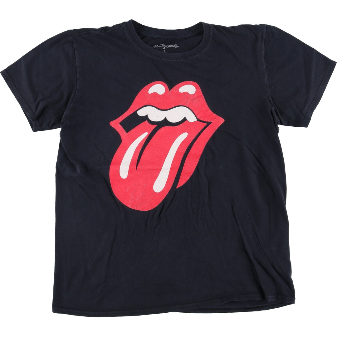The Rolling Stones Band T-shirt, Band T, Men's L size cotton black type Vintage Second Hand