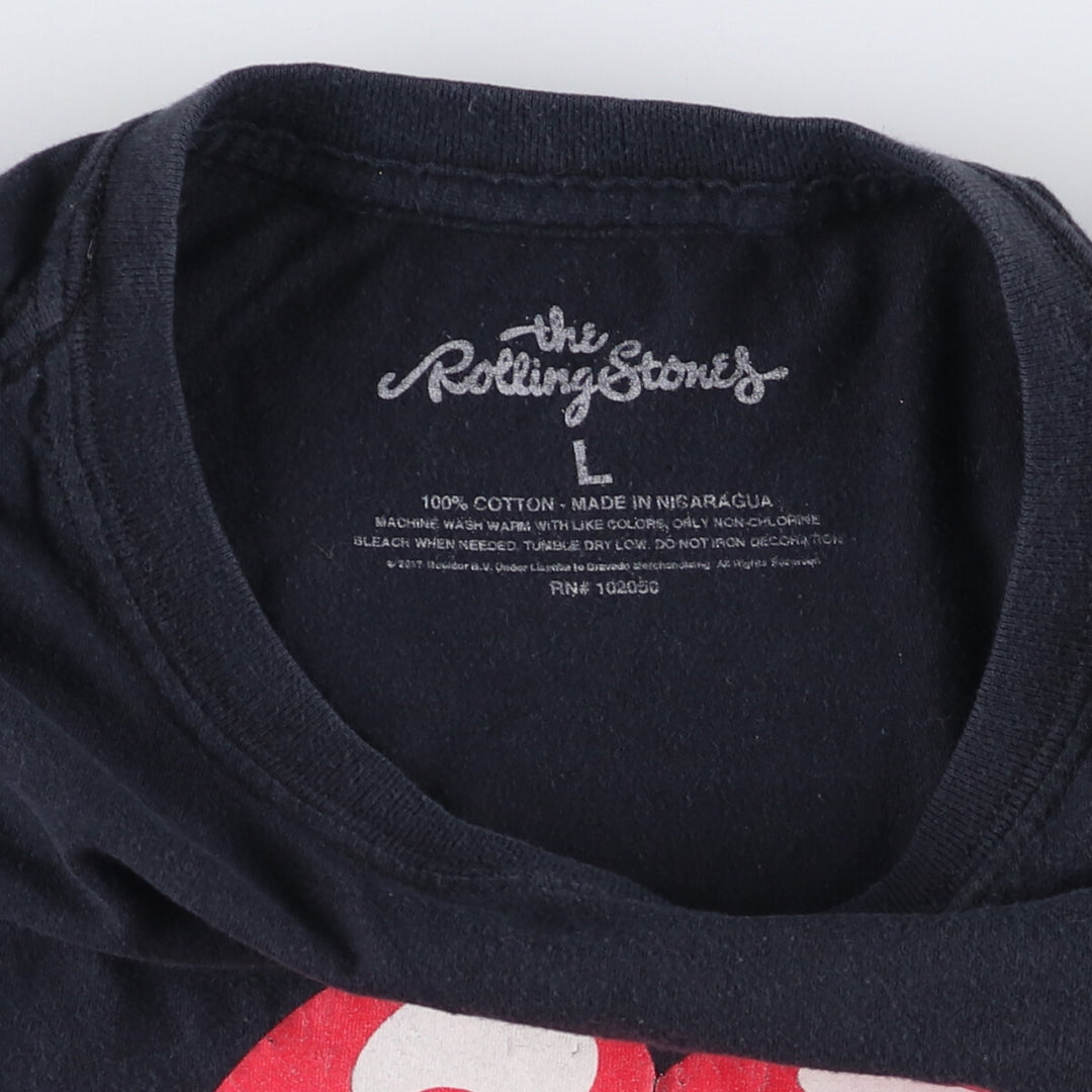 The Rolling Stones Band T-shirt, Band T, Men's L size cotton black type Vintage Second Hand