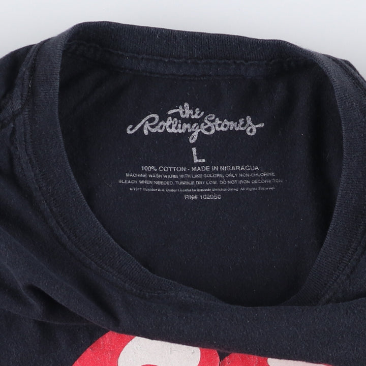 The Rolling Stones Band T-shirt, Band T, Men's L size cotton black type Vintage Second Hand