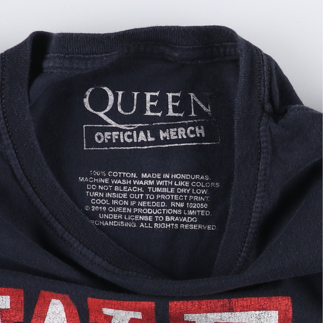 QUEEN Band T-shirt, Men's M size cotton black type Vintage Second Hand